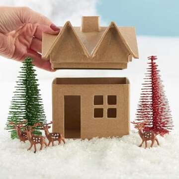 Create Holiday Cheer with Paper Mache House Set