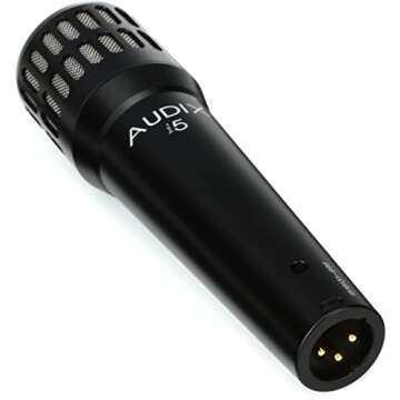 Audix i5 Dynamic Instrument Microphone: Pro Snare Mic/Guitar Amp Microphone - Black