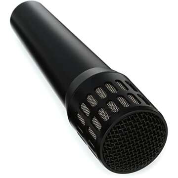 Audix i5 Dynamic Instrument Microphone: Pro Snare Mic/Guitar Amp Microphone - Black