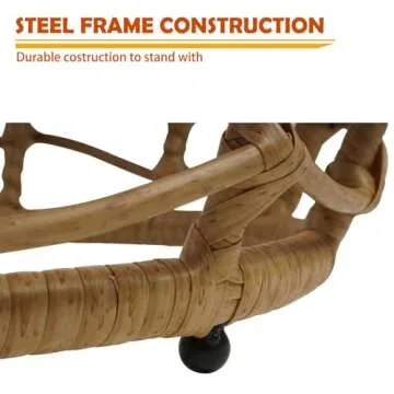 Solar Yard Boho Solar Nesting Tables with Built-in Lights - Set of 2, Weather-Resistant Wicker for Patio, Porch, Garden, Perfect Side Table for Outdoor Living, Natural & Stylish Design