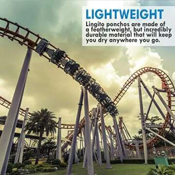 Lingito 5 Clear Emergency Rain Ponchos for Adults, Thicker, 100% Waterproof for Amusement Parks, Hikes, Camping and Concerts