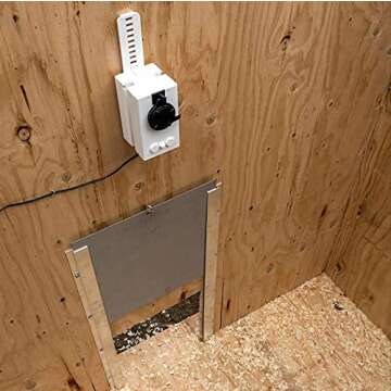 Automatic Chicken Coop Door Opener with Motor & Timer (1 Year Warranty) | Heavy Duty | Made USA | Auto Pop Door Opener | Chicken Coop Accessories | Metal