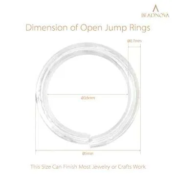 BEADNOVA 5mm Jump Rings for Jewelry Making Silver Open Jump Rings for Earrings and Keychains (300Pcs)