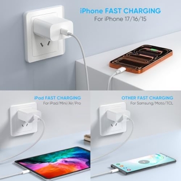 Fast Charging USB C Charger Kit for iPhone 17 16 15