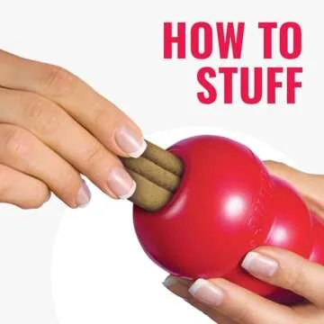 KONG Classic Toy & Ziggies Treats Combo Pack - Durable Chew Toy for Dogs - with Ziggies Chicken-Flavored Treats - Dog Accessories for Fun & Health - for Small Dogs