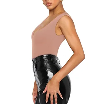 REORIA Sexy Plunge Deep V Neck Women’s Bodysuits