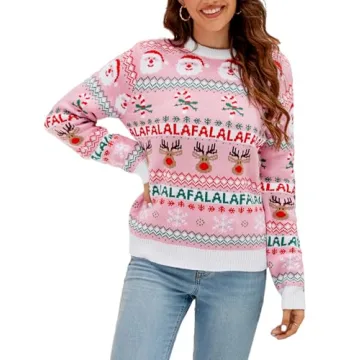 LUBOT Ugly Christmas Sweaters for Women Cute Fuzzy Funny Wintertime and Holiday Parties Knitted Pull...