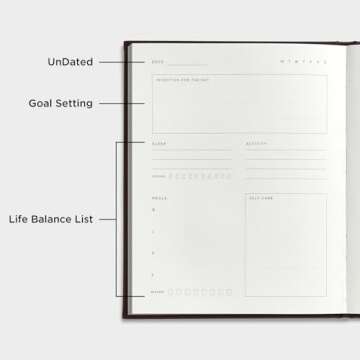 And Per Se Wellness Journal-Daily Mental Health And Gratitude Journal For Women & Men, Undated Self Care Planner With Goal & Reflection - Hardcover(Beige)