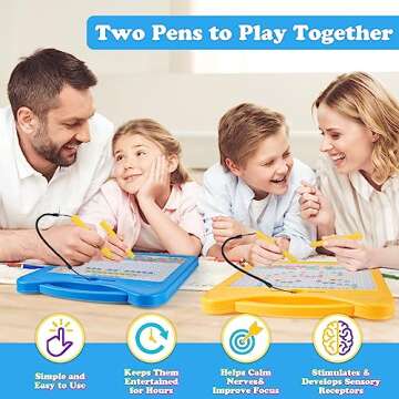 Svance Magnetic Drawing Board for Kids, Toddler Magnet Doodle Board with Beads and 2 Pens, Magnetic ...