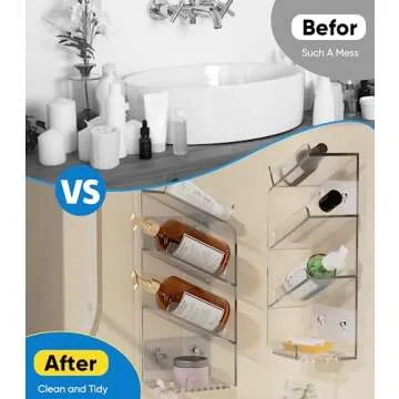 Ewinvos Clear Acrylic Shower Shelves for Modern Bathrooms