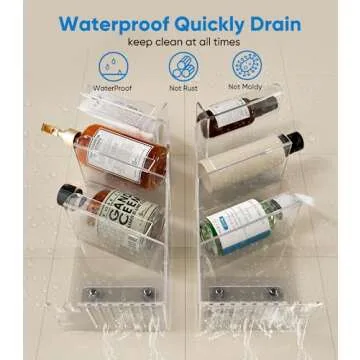 Ewinvos Clear Acrylic Shower Shelves for Modern Bathrooms