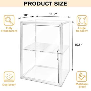 Bread Box for Kitchen Countertop, Clear Bread Box 3 Layers, Bread Storage, Bread Container, Food Saf...