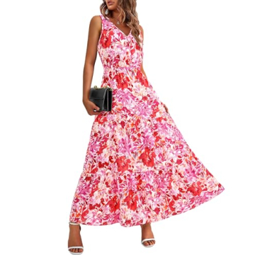 BTFBM Flowy Floral Maxi Dress for Women Summer Styles