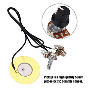 Onown Pickup Wiring Kit PIckup Piezo 50mm Sensitive Transducer Pickups Prewired Amplifier with 6.35m...