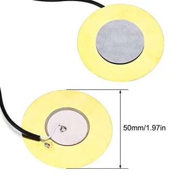 Onown Pickup Wiring Kit PIckup Piezo 50mm Sensitive Transducer Pickups Prewired Amplifier with 6.35mm Output Jack for Cigar Box Guitars and Acoustic Instruments
