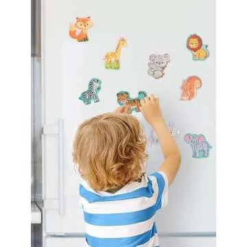 Magnetic Puzzles for Toddlers 1-3, Travel Puzzles for Kids Ages 3-5, Animal Activities Toy Wooden Jigsaw Puzzles Book for Boys & Girls 2-4, Learning Magnet Gift for Road Trip (Animal)