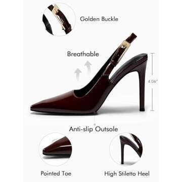 Coutgo Elegant Slingback High Heels for Stylish Women