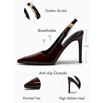Coutgo Elegant Slingback High Heels for Stylish Women
