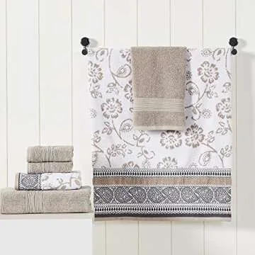Luxury Modern Threads 6-Piece Towel Set - 2 Bath, 2 Hand, & 2 Washcloths