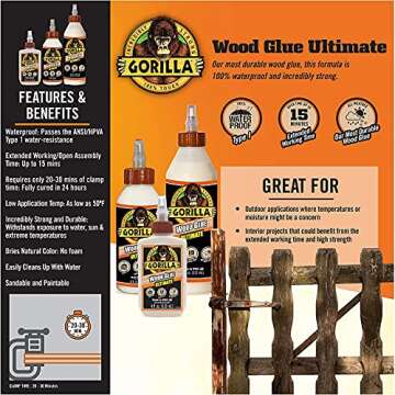 4oz Wood Glue Ultimate for Strong and Quick Adhesive Bonding
