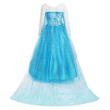ReliBeauty Little Girls Snow Princess Fancy Dress Queen Costume with Accessories, 3T/100, Blue