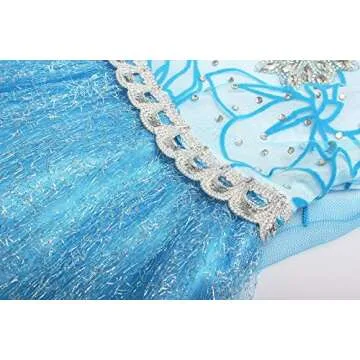ReliBeauty Little Girls Snow Princess Fancy Dress Queen Costume with Accessories, 3T/100, Blue