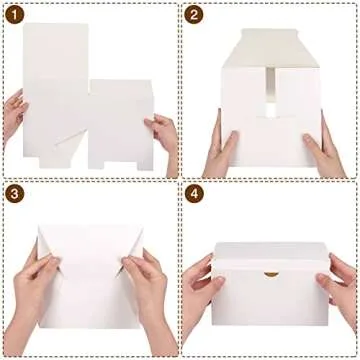 Moretoes White Gift Boxes 20pcs 8x8x4 Inches Paper Gift Box with Lids for Wedding Present Bridesmaid Proposal Gift Graduation Holiday Birthday Party Favor Engagements and Christmas Day