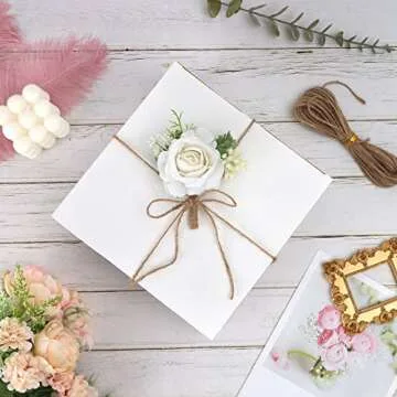 Moretoes White Gift Boxes 20pcs 8x8x4 Inches Paper Gift Box with Lids for Wedding Present Bridesmaid Proposal Gift Graduation Holiday Birthday Party Favor Engagements and Christmas Day