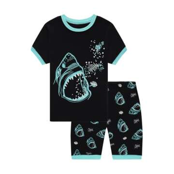 Dolphin&Fish Little Boys Cotton Short Pajamas 4 Piece Summer Kids Clothes Children Toddler Pjs