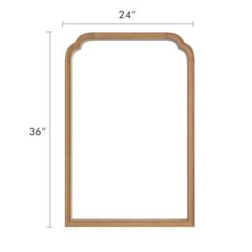 WallBeyond Wood Bathroom Mirrors for Wall Mounted, 24" x 36" Rustic Wood Frame Wall Mirrors Decorative for Living Room or Bedroom Vanity Mirror (Honey-Colored)