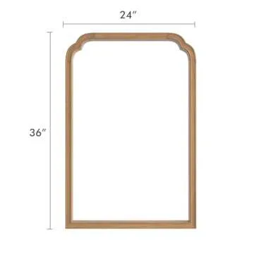 WallBeyond Wood Bathroom Mirrors for Wall Mounted, 24" x 36" Rustic Wood Frame Wall Mirrors Decorative for Living Room or Bedroom Vanity Mirror (Honey-Colored)