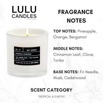 Lulu Candles | Pineapple Evergreen | Luxury Scented Soy Jar Candle | Hand Poured in The USA | Highly...