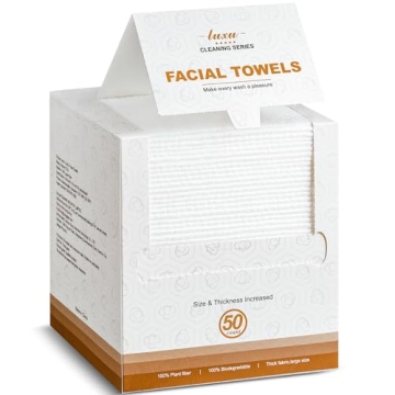Disposable Face Towel,Biodegradable Facial Towels,Extra Thick Soft Large Clean Facial Towels Plant F...