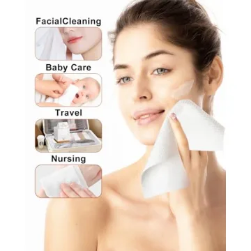 Disposable Face Towel,Biodegradable Facial Towels,Extra Thick Soft Large Clean Facial Towels Plant Fiber Facial Washcloth Dry Wipes for Sensitive Skin,Travel,Makeup Remover-50 Count