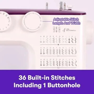 Lumina Spezia High Speed Sewing Machine with Accessory Kit | Strong Motor, Automatic Needle Threader, 36 Built-in Stitches, Full Metal frame, 1-Buttonhole & LED Light, Perfect for Beginners