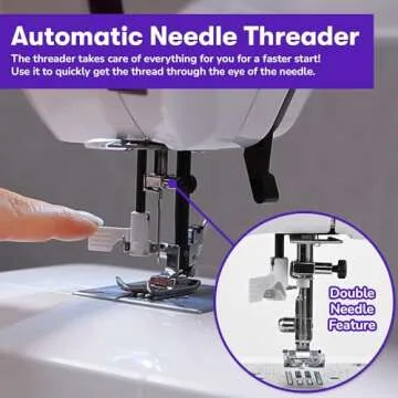 Lumina Spezia High Speed Sewing Machine with Accessory Kit | Strong Motor, Automatic Needle Threader, 36 Built-in Stitches, Full Metal frame, 1-Buttonhole & LED Light, Perfect for Beginners