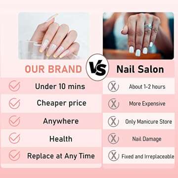 Chic French Tip Press on Nails - Medium Coffin Style