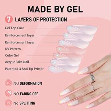 Chic French Tip Press on Nails - Medium Coffin Style