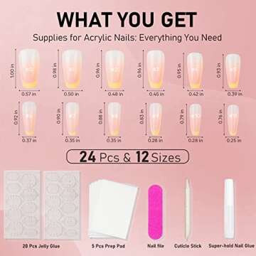 Chic French Tip Press on Nails - Medium Coffin Style