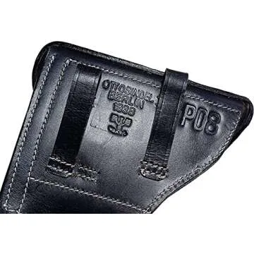 WWII German P08 Luger Hardshell Pistol Holster Black Pattern 1908 (Free Luger Tool)
