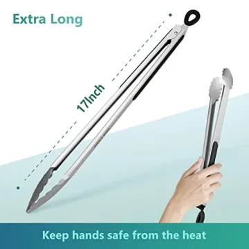 17-Inch Extra Long Grill Tongs - Premium Stainless Steel