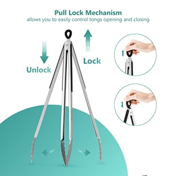 17-Inch Extra Long Grill Tongs - Premium Stainless Steel