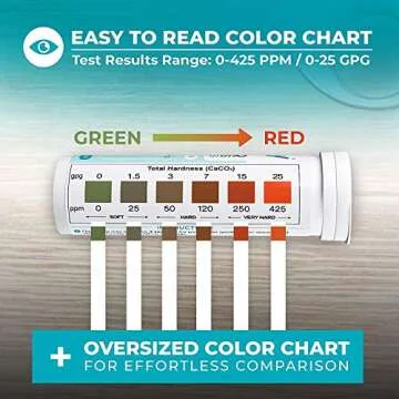 Varify Water Hardness Test Kit - Water Testing Kit for Home, Drinking, Well, Spa, Swimming Pool, Softener, Dishwasher & More - Hard Water Test Strips for Calcium, Magnesium etc (0-425 pmm, 150 Strips)