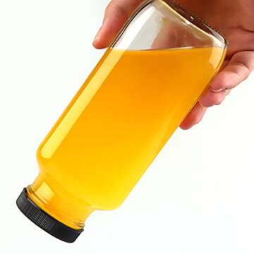 HINGWAH 12 Vintage 16 OZ Glass Drink Bottles Set