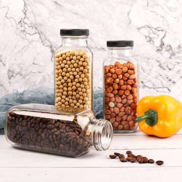 HINGWAH 12 Vintage 16 OZ Glass Drink Bottles Set