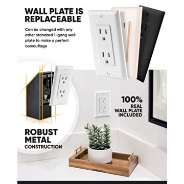 Elder Welder® Hidden Wall Outlet Safe with Key Lock