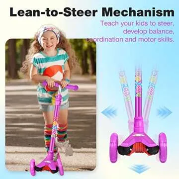 BELEEV Kids Kick Scooter with Light-up Wheels, Adjustable