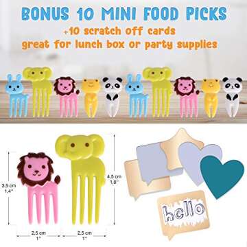 [20-Piece Set] Sandwich Cutters for Kids - 5 Sandwich Cutter Shapes, 5 Vegetable Cutters and FREE 10 Bento Decorations