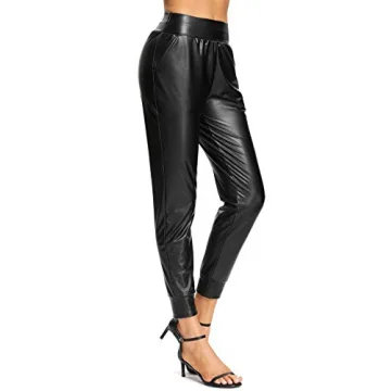 Foucome Women's Faux Leather Pants for Chic Comfort