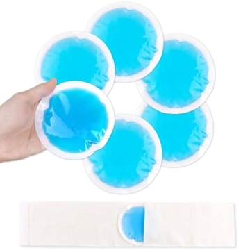 NEWGO Small Ice Packs for Injuries, 6 Pack Round Ice Packs for Face, Hot and Cold Gel Ice Pack Circular Cold Compress with Cloth Backing & Sleeve for Pain Relief, Toothaches, Breast Surgery